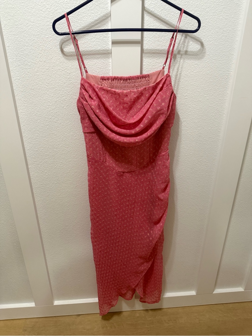 Pink Cowl Neck Slip corset cocktail dress large (fits like a medium) party